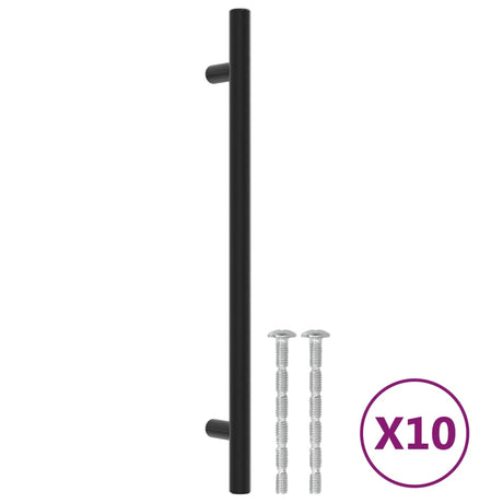 VidaXL uchwyty 10 szt. 192 mm ze stali nierdzewnej w kolorze czarnym