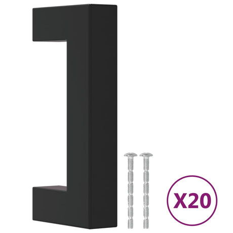 VidaXL uchwyty 20 szt. 64 mm ze stali nierdzewnej w kolorze czarnym