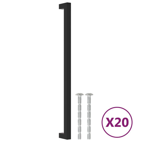 VidaXL uchwyty 20 szt. 320 mm ze stali nierdzewnej w kolorze czarnym