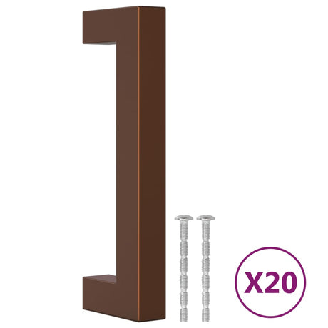 VidaXL uchwyty 20 szt. 96 mm ze stali nierdzewnej w kolorze brązowym