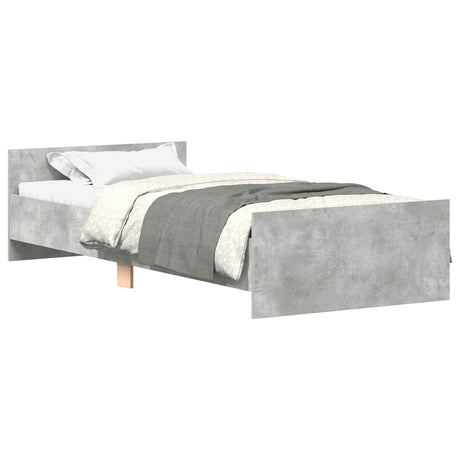 Vidaxl bedframe bewerkt hout betongrijs 90x200 cm