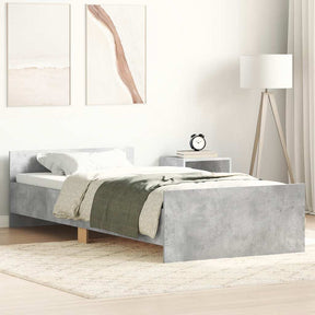 Vidaxl bedframe bewerkt hout betongrijs 90x200 cm