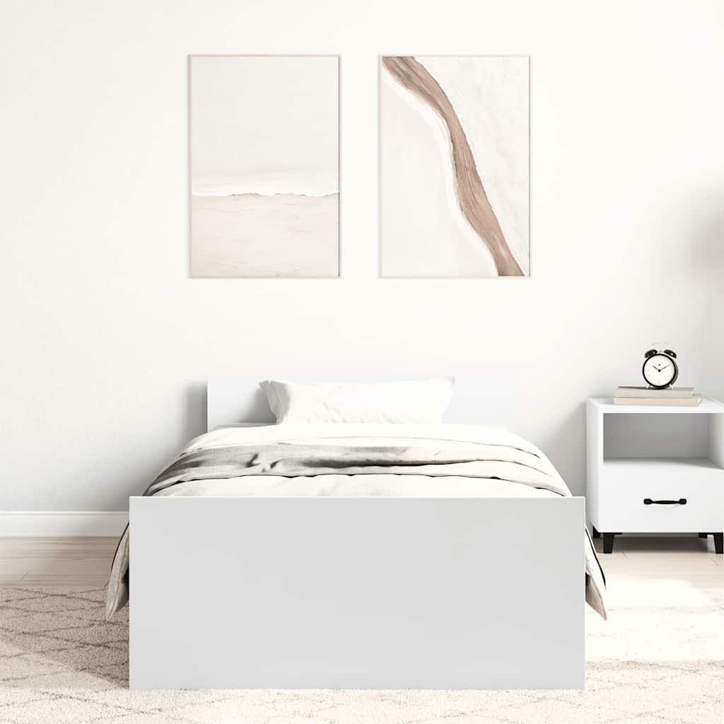 Vidaxl bedframe bewerkt hout wit 90x190 cm
