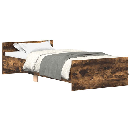Vidaxl bedframe zonder matras hout gerookt eikenkleurig 90x190 cm
