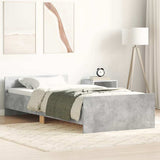 Vidaxl bedframe bewerkt hout betongrijs 75x190 cm
