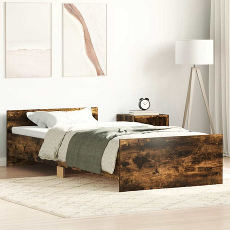 Vidaxl bedframe zonder matras hout gerookt eikenkleurig 75x190 cm