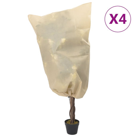 VidaXL Polarowe pokrowce na rośliny ze sznurkiem 4 szt. 70 g m² 0,8x0,8 m
