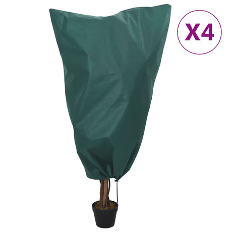 VidaXL Polarowe pokrowce na rośliny ze sznurkiem 4 szt. 70 g m² 0,8x0,8 m