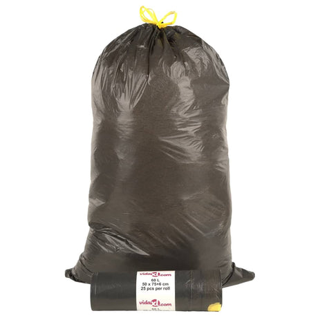 Vidaxl Garbage Torby z zabójstwami losowania 250 St 60 L Czarne