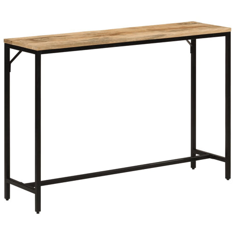 Vidaxl wandtafel 110x30x75 cm massief ruw mangohout en ijzer