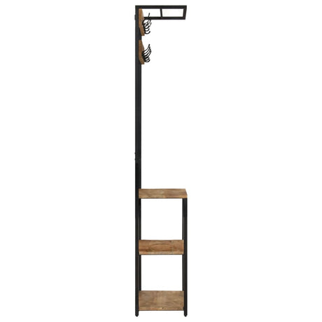 Wieszak na buty VidaXL z półką na buty 68x30x182 cm z litego, surowego drewna mango