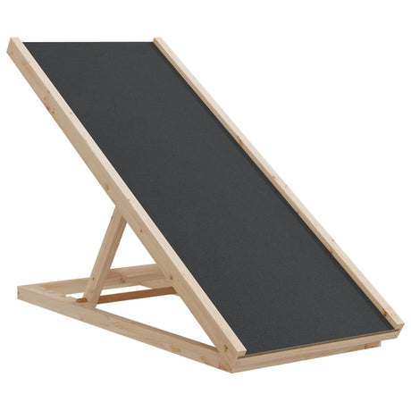 Rampa dla psa Vidaxxl 100x40 cm z litego drewna sosnowego, szara
