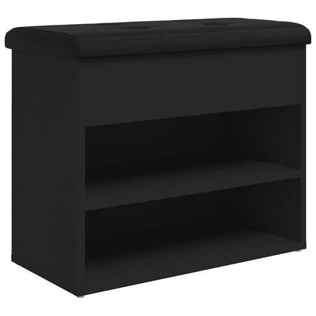 Vidaxl schoenenbankje 62x32x50 cm bewerkt hout zwart