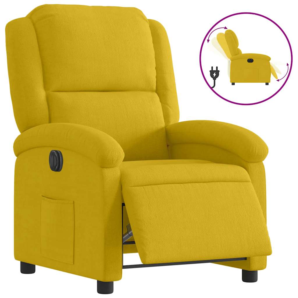 Vidaxl fauteuil verstelbaar elektrisch stof geel