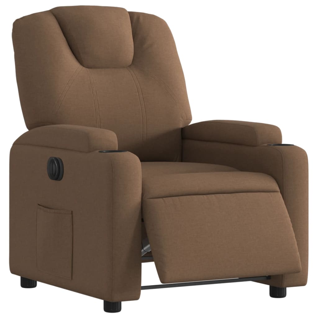 Vidaxl fauteuil verstelbaar elektrisch stof bruin