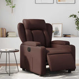 Vidaxl fauteuil verstelbaar elektrisch kunstleer bruin