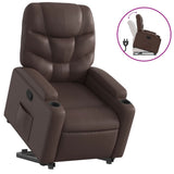 Vidaxl sta-op-fauteuil verstelbaar kunstleer bruin