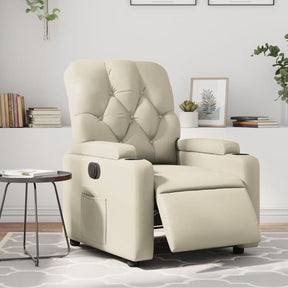 Vidaxl fauteuil elektrisch verstelbaar kunstleer crèmekleurig