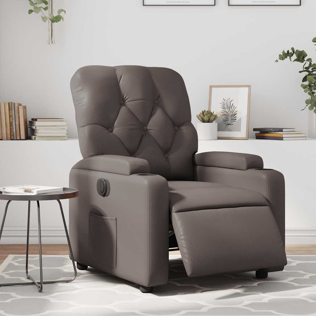 Vidaxl fauteuil verstelbaar elektrisch kunstleer bruin