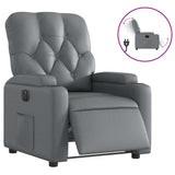 Vidaxl fauteuil verstelbaar elektrisch kunstleer grijs