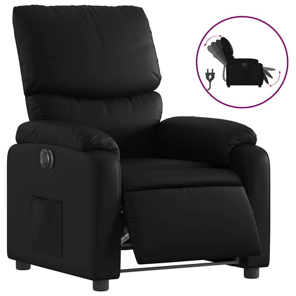 Vidaxl fauteuil elektrisch verstelbaar kunstleer zwart