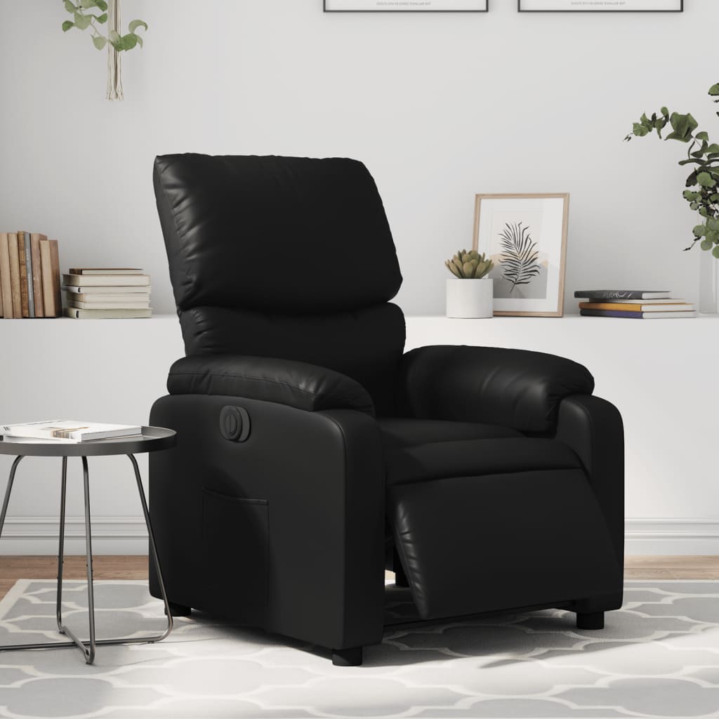 Vidaxl fauteuil elektrisch verstelbaar kunstleer zwart