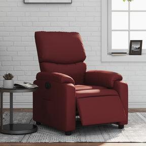 Vidaxl fauteuil verstelbaar elektrisch kunstleer wijnrood