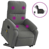 Vidaxl sta-op-massagestoel elektrisch microvezelstof donkergrijs
