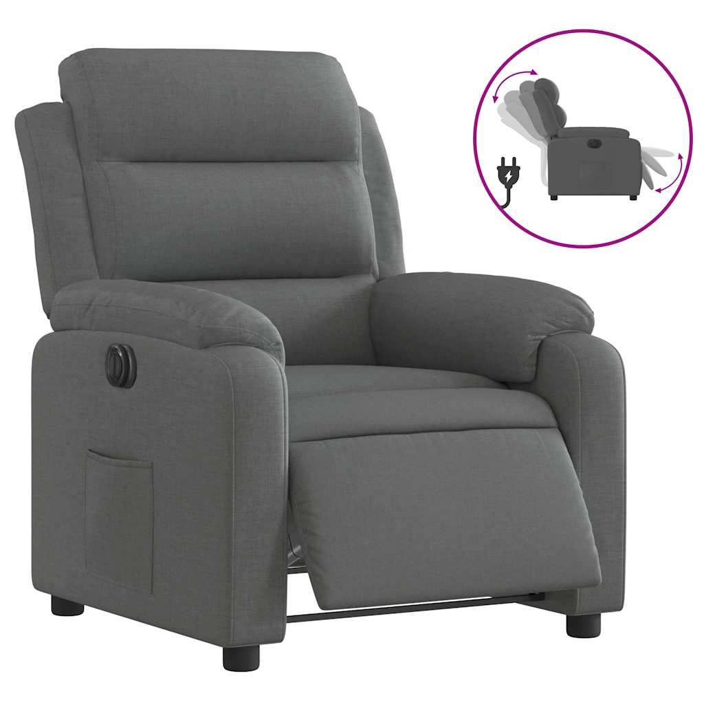 Vidaxl fauteuil elektrisch verstelbaar stof donkergrijs