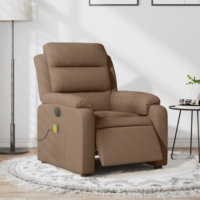 Vidaxl massagestoel elektrisch verstelbaar stof bruin