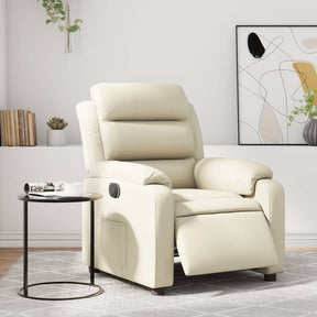 Vidaxl fauteuil elektrisch verstelbaar kunstleer crèmekleurig