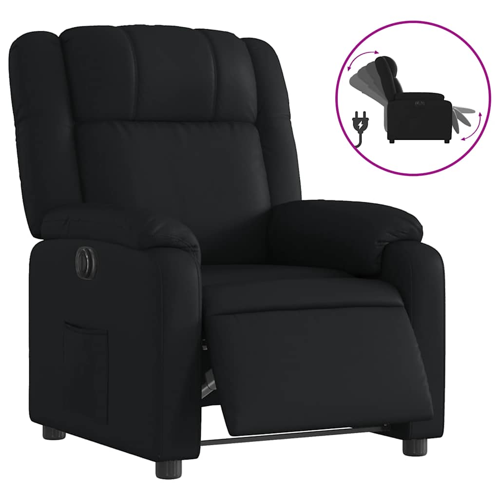 Vidaxl fauteuil elektrisch verstelbaar kunstleer zwart