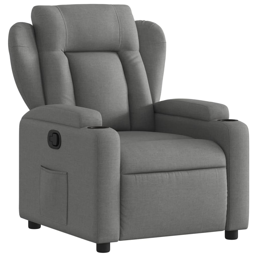 Vidaxl relaxfauteuil donkergrijze stof
