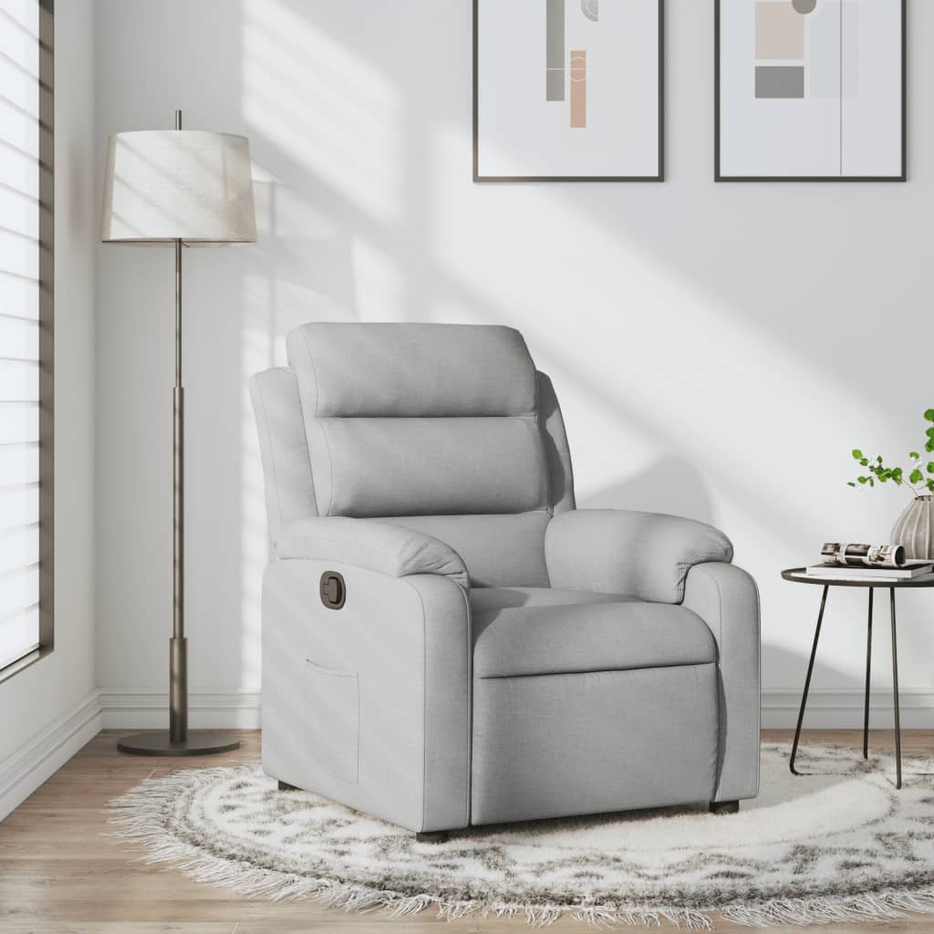 Vidaxl relaxfauteuil lichtgrijze stof