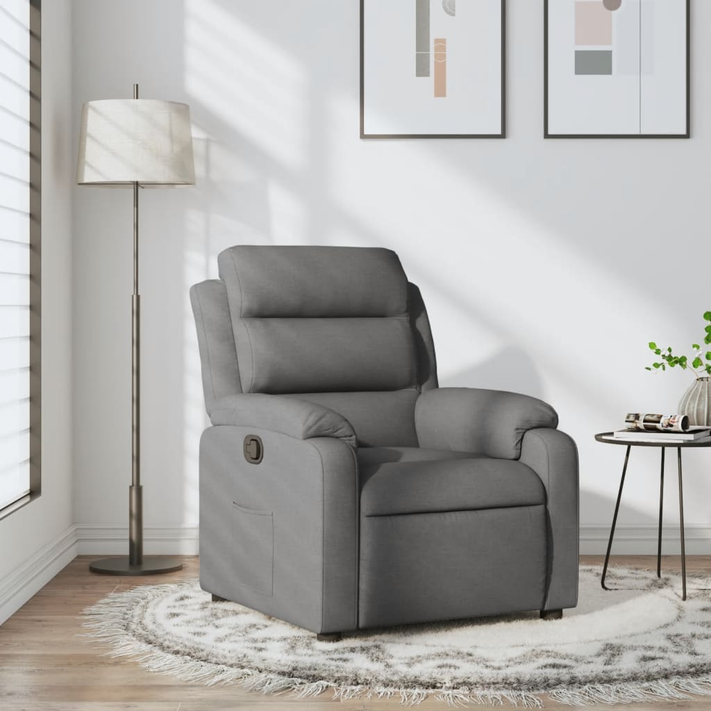 Vidaxl relaxfauteuil donkergrijze stof
