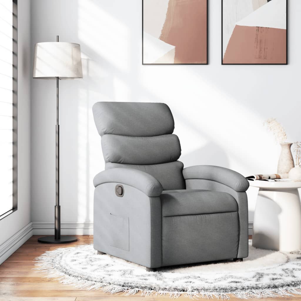 Vidaxl relaxfauteuil lichtgrijze stof