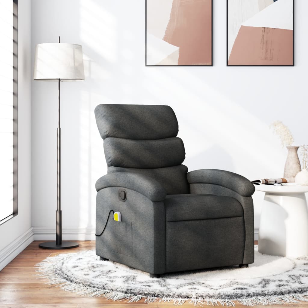 Vidaxl massagestoel in donkergrijze stof