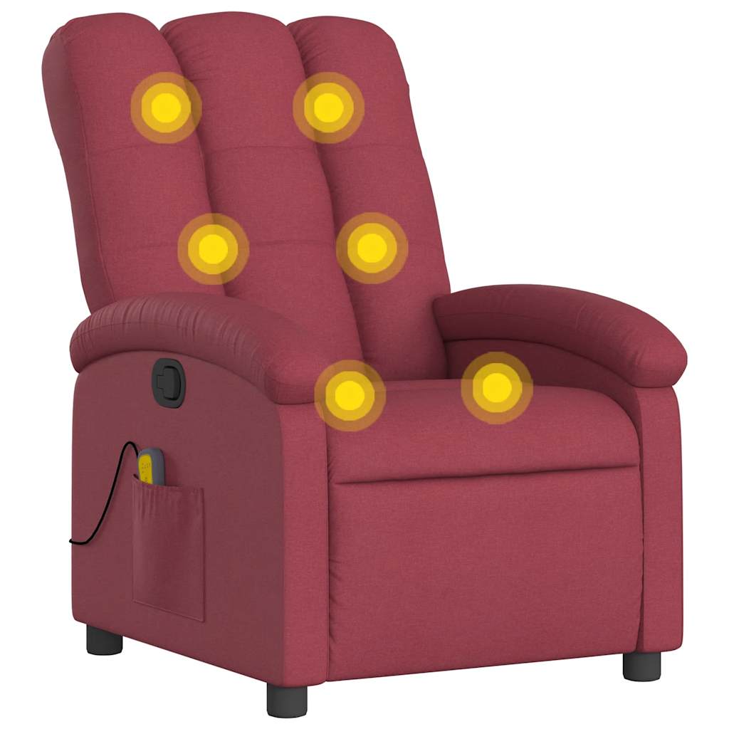 Vidaxl massagestoel in wijnrode stof