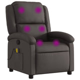 Vidaxl massagestoel van echt leer, donkerbruin