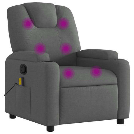 Vidaxl massagestoel in donkergrijze stof