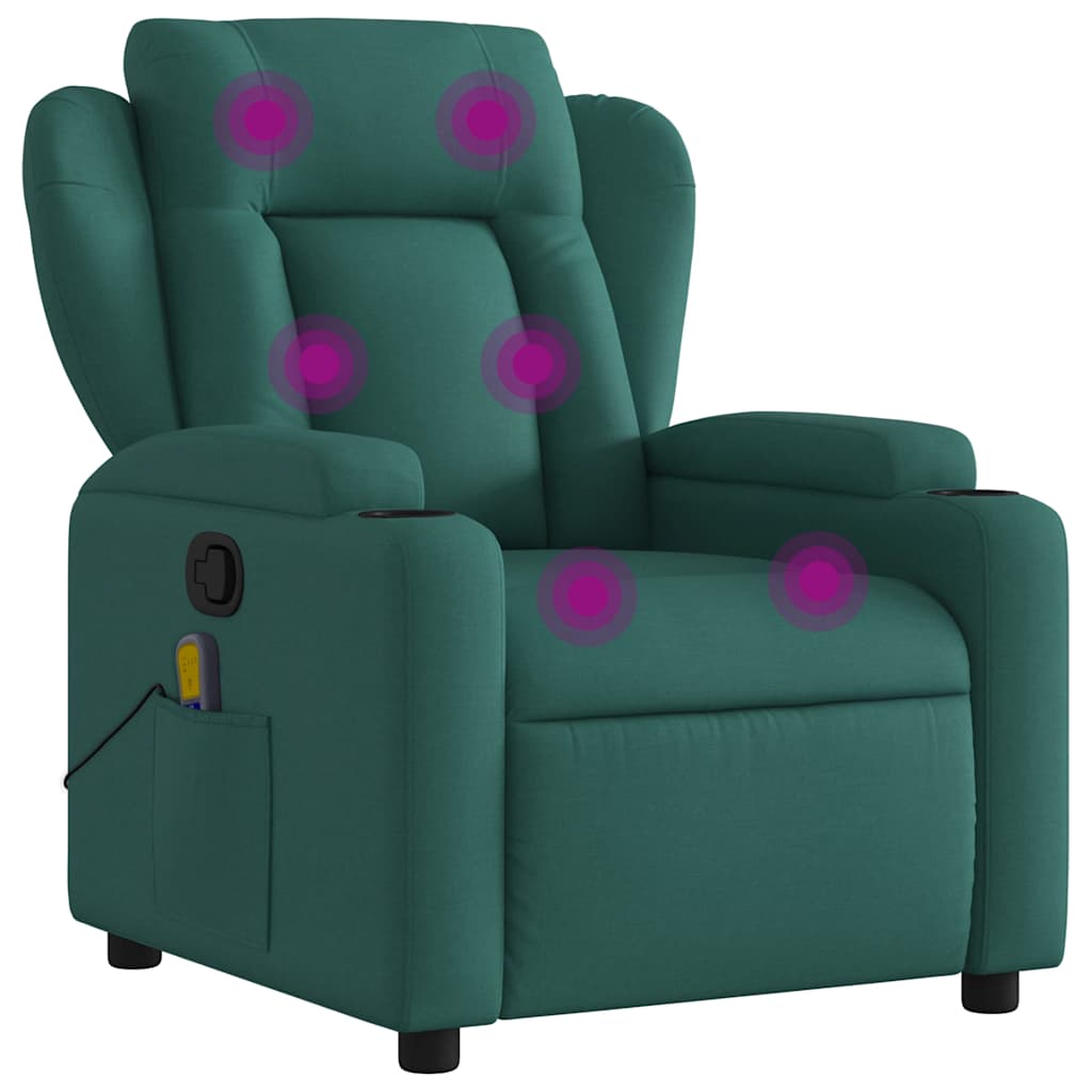 Vidaxl massagestoel met donkergroene stof