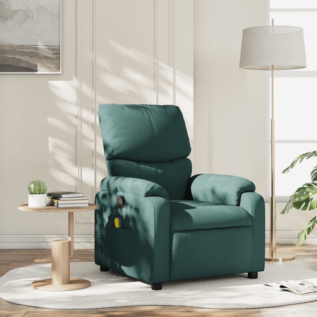 Vidaxl massagestoel met donkergroene stof