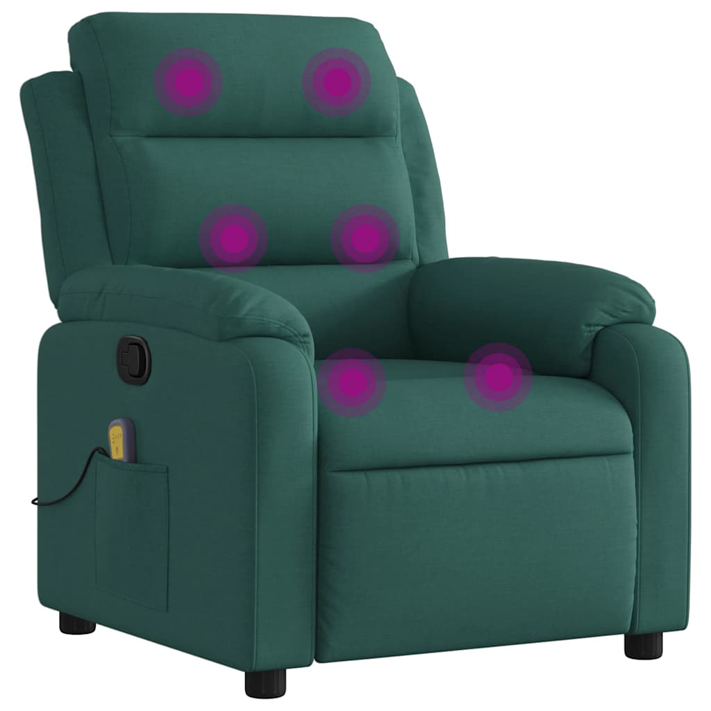 Vidaxl massagestoel met donkergroene stof