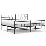 Vidaxl bedframe met hoofd- en voeteneinde metaal zwart 183x213 cm