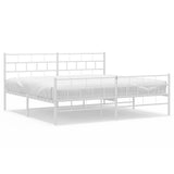 Vidaxl bedframe met hoofd- en voeteneinde metaal wit 183x213 cm