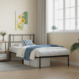 Vidaxl bedframe met hoofdbord metaal zwart 90x190 cm