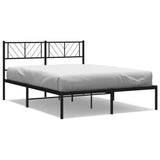 Vidaxl bedframe met hoofdbord metaal zwart 140x200 cm