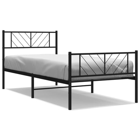 Vidaxl bedframe met hoofd- en voeteneinde metaal zwart 100x200 cm