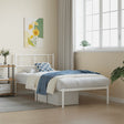 Vidaxl bedframe met hoofdbord metaal wit 90x200 cm