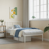 Vidaxl bedframe met hoofdbord metaal wit 90x200 cm